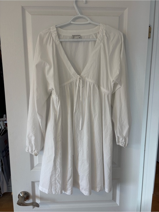 Frank & Oak Dresses & Skirts - Frank & Oak White Tie-Front Babydoll Dress
